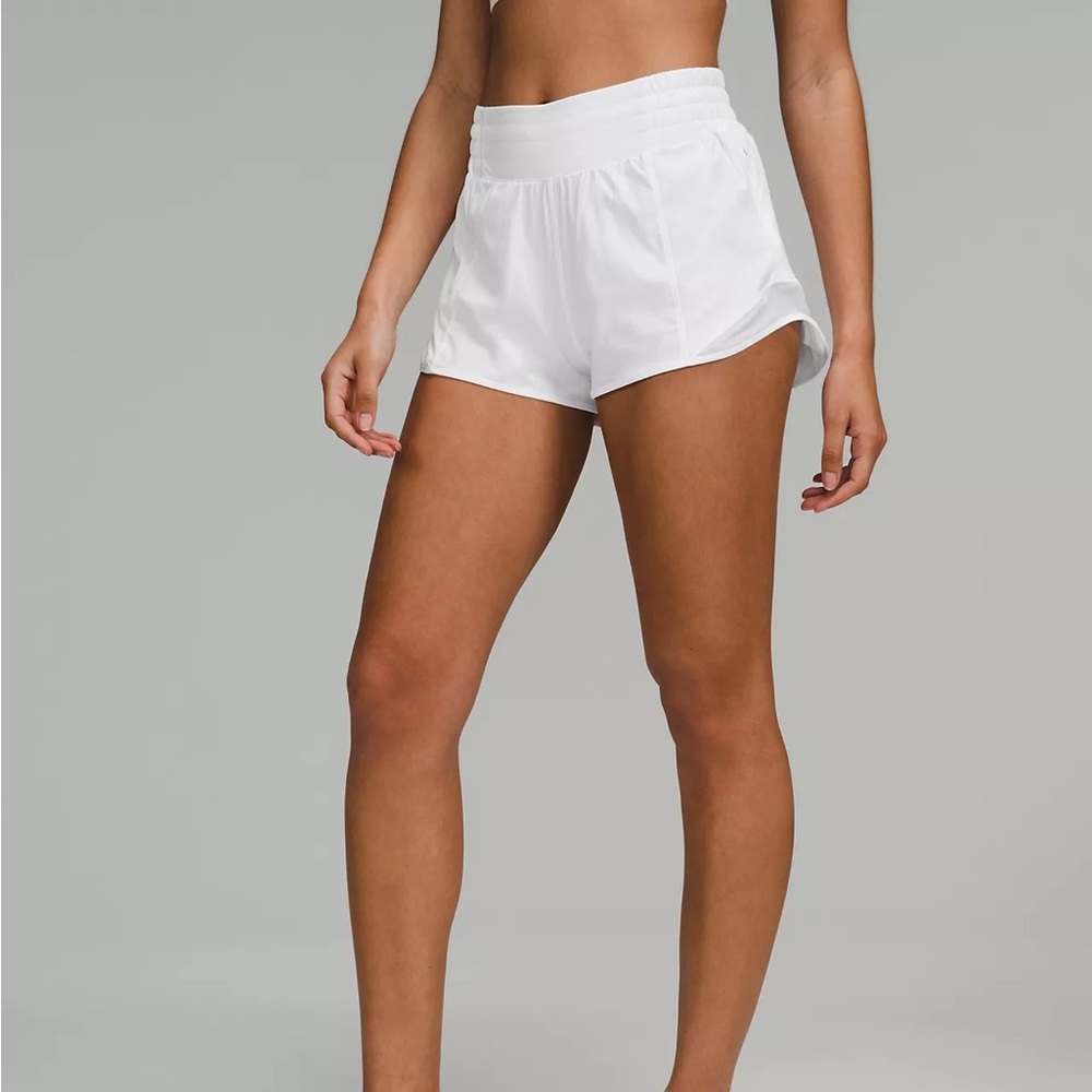 Lululemon Hotty Hot High-Rise Lined Short 2.5" white